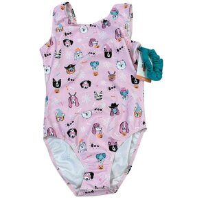 Adult XS Destira Halloween Pet Print Leotard With Matching Scrunchie